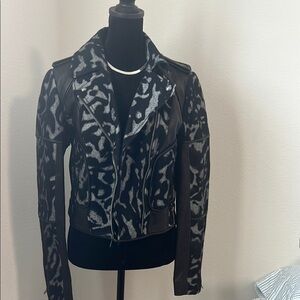 Stylish Black and Gray Women's Jacket Diane von Fursternberg